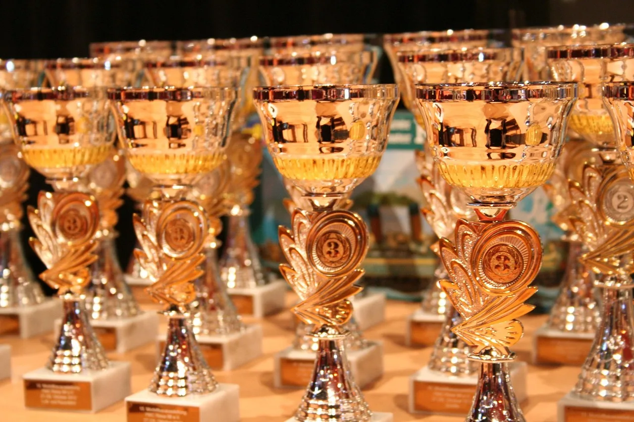 cup, winner, award, award, award, award, award, award. The fields an actor awards record needs, and the totals it should refuse to store